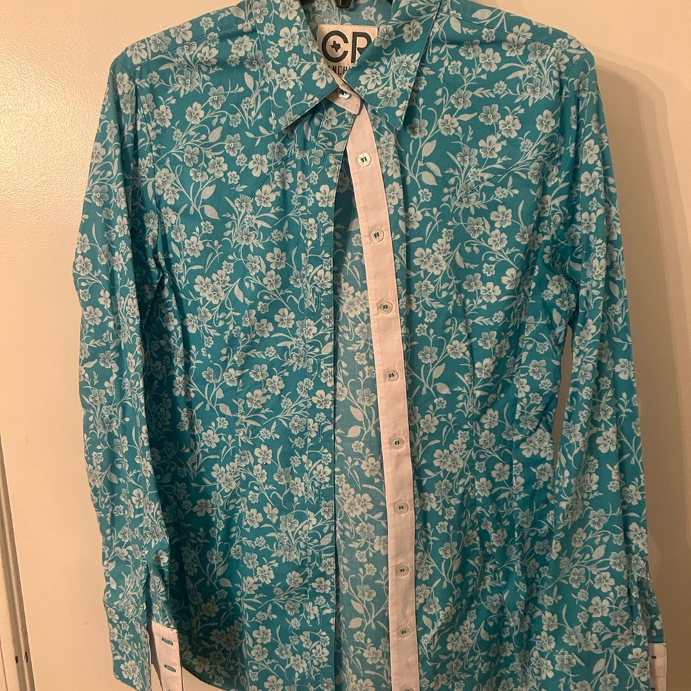 Floral Button Down Shirt in Teal by CP